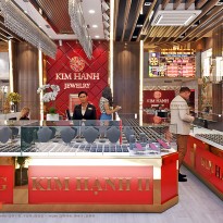 Thiết kế tiệm vàng Kim Hạnh II hiện đại và sang trọng